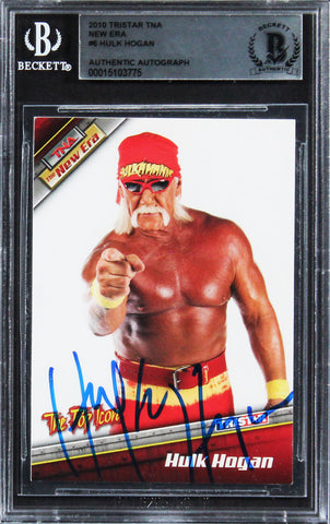 Hulk Hogan Authentic Signed 2010 Tristar TNA New Era #6 Card BAS Slabbed