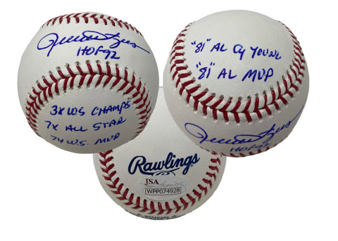 Rollie Fingers Autographed Multi Inscibed Oakland A's Official MLB Baseball JSA