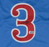 Alex Bregman Signed Chicago Cubs Blue Jersey (Beckett) 2xWorld Series Champ 3 B