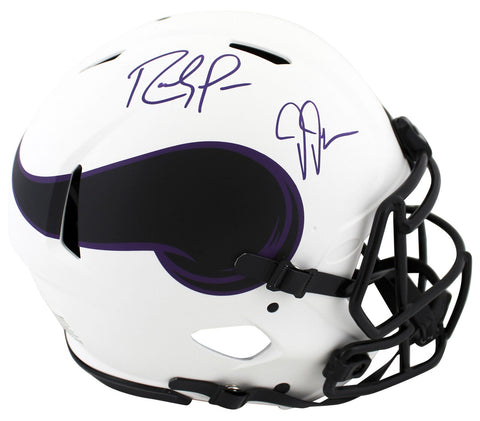 Vikings Randy Moss & Justin Jefferson Signed Lunar F/S Speed Proline Helmet BAS