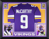 J.J. McCarthy Autographed Custom Pro Purple Football Framed Jersey Beckett JJ