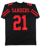 Deion Sanders Authentic Signed Black Pro Style Jersey w/ Red Numbers BAS Witness