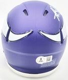 AARON JONES AUTOGRAPHED VIKINGS PURPLE SPEED MINI HELMET BECKETT WITNESS 228815