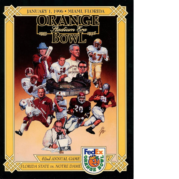 Unautographed Magazine Florida State vs Notre Dame 96 Orange Bowl Program 58424