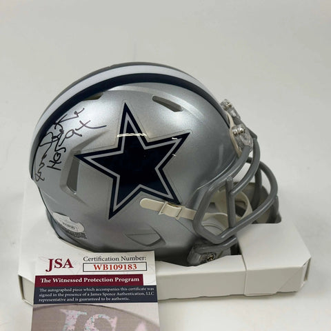 Autographed/Signed Randy White HOF Dallas Cowboys Mini Football Helmet JSA COA
