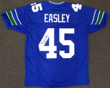 SEAHAWKS KENNY EASLEY AUTOGRAPHED SIGNED FRAMED BLUE JERSEY MCS HOLO 177855