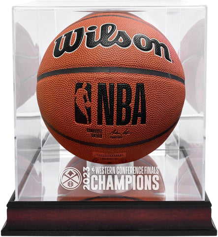 Denver Nuggets 2023 NBA WC Finals Champs Mahogany Basketball Display Case