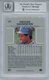 Deion Sanders Autographed/Signed 1990 Leaf Rookie Card BAS 10 Slab 33892