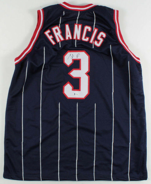 Steve Francis Signed Houston Rockets Blue Jersey (Beckett COA) 3xAll Star Guard