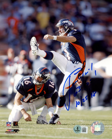 Jason Elam Autographed/Signed Denver Broncos 8x10 Photo Beckett 57715