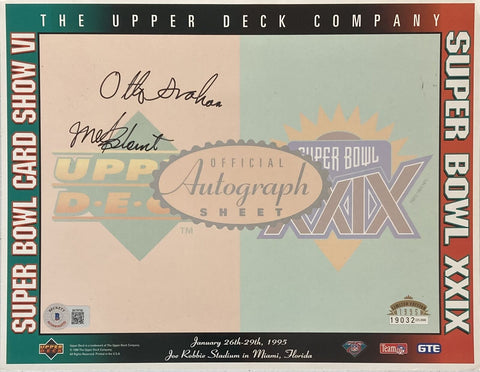 Otto Graham Mel Blount Signed 8x10 1995 UD Super Bowl XXIX Card Show Photo BAS