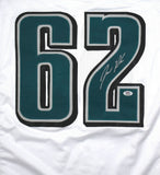 Jason Kelce Autographed White Pro Style Jersey - PSA *Silver