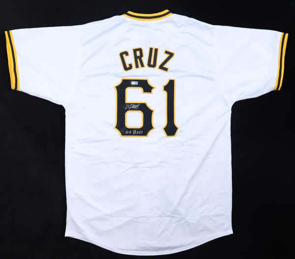 Oneil Cruz Signed Pirates Black Jersey Inscribed "Go Bucs" (Cruz Player Holo) CF