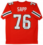 Warren Sapp Signed Miami Hurricanes Jersey Inscribed 91 Ntl Champs (Beckett COA)