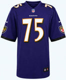 Jonathan Ogden Signed Ravens Purple Nike Replica Football Jersey w/HOF -(SS COA)