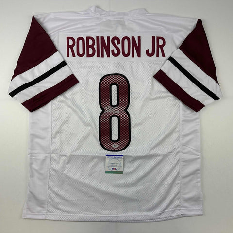 Autographed/Signed Brian Robinson Jr. Washington White Jersey PSA/DNA COA