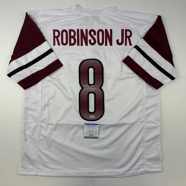 Autographed/Signed Brian Robinson Jr. Washington White Jersey PSA/DNA COA