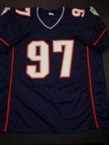 Jarvis Green Signed New England Patriots Jersey (JSA COA) 2xSuper Bowl Champ D.E