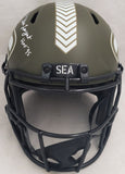 STEVE LARGENT & ZORN AUTOGRAPHED SEAHAWKS SALUTE SERVICE FULL SIZE HELMET