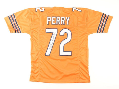 William Perry Signed Orange Chicago Bears Jersey (PSA) 1986 Super Bowl XX / D.E.