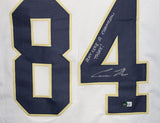 Cole Kmet Signed College Style White XL Jersey Play Like Champion Beckett 37465