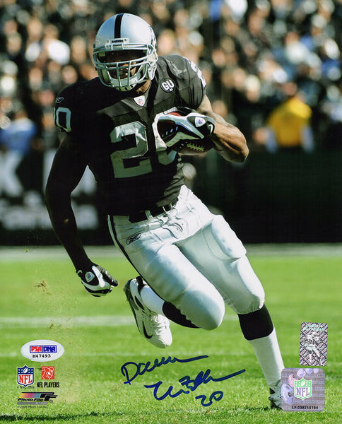 Darren McFadden Signed Raiders Black Jersey With ball Action 8x10 Photo - (PS...