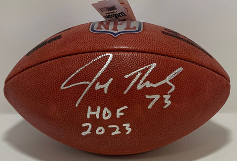 Cle Browns JOE THOMAS Signed Authentic Wilson Duke Football AUTO w/ HOF 23 - JSA