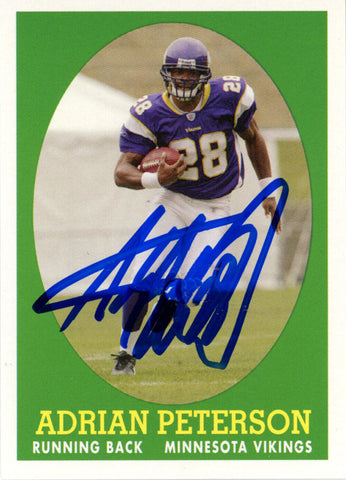 Adrian Peterson Autographed 2007 Topps 9 of 22 Trading Card Beckett 38573