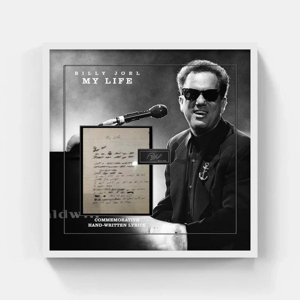 Billy Joel "My Life" Lyrics With Laser Signature 26x26