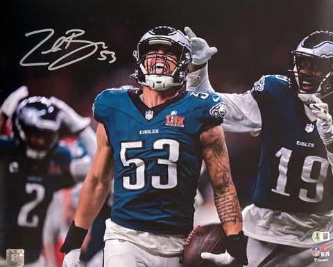 Zack Baun Signed 16x20 Philadelphia Eagles Super Bowl 59 Photo BAS