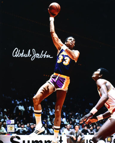 Kareem Abdul-Jabbar Autographed Los Angeles Lakers 16x20 Skyhook Photo- Beckett