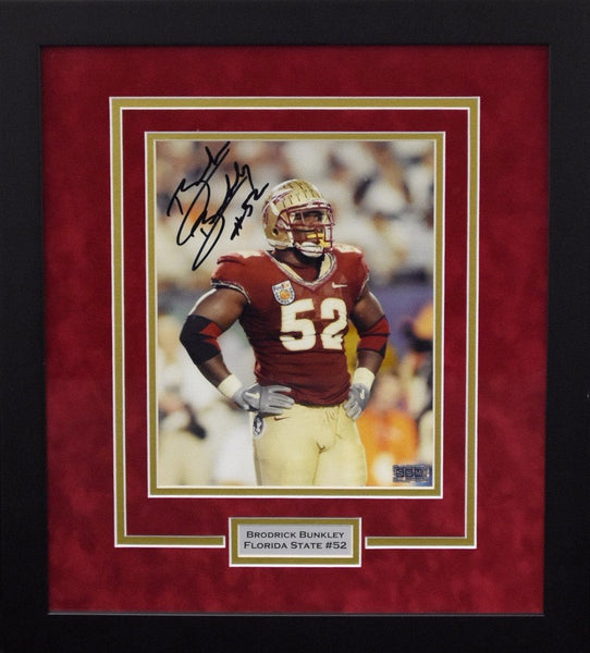 BRODRICK BUNKLEY SIGNED FLORIDA STATE SEMINOLES 8x10 FRAMED PHOTO COA