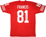 SAN FRANCISCO 49ERS RUSS FRANCIS AUTOGRAPHED RED JERSEY PSA/DNA STOCK #212447