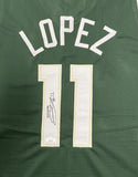 Bucks NBA Champ BROOK LOPEZ Signed Milw Custom Replica Green Jersey AUTO - JSA