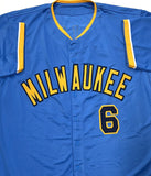 ISAAC COLLINS Brewers Outfielder Signed Custom Replica MKE CITY Jersey AUTO JSA