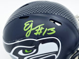 ERNEST JONES IV AUTOGRAPHED SEAHAWKS BLUE SPEED MINI HELMET MCS HOLO 242554