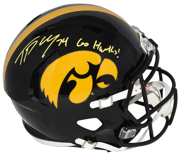 TRISTAN WIRFS AUTOGRAPHED SIGNED IOWA HAWKEYES FULL SIZE SPEED HELMET BECKETT