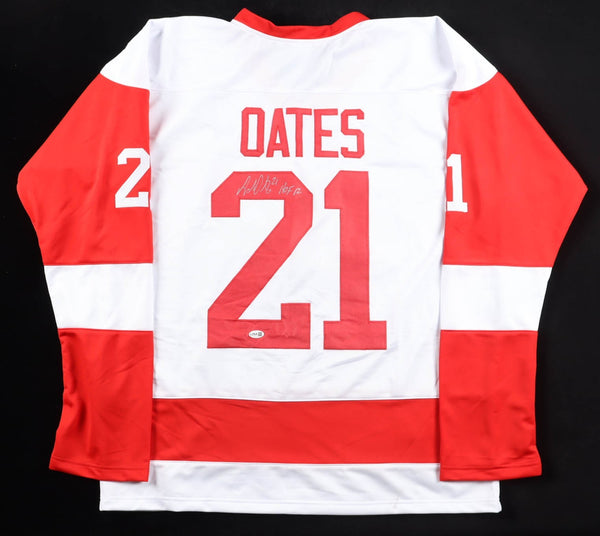 Adam Oates Signed Detroit Red Wings White Jersey Inscribed "HOF 12" (JSA) Center