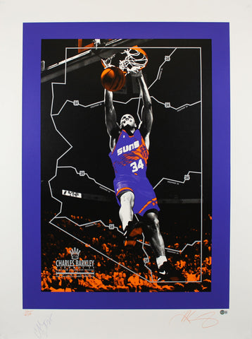 Suns Charles Barkley Authentic Signed Lithograph Limited Edition #'d To 434 BAS