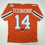 Autographed/Signed VINNY TESTAVERDE Miami Orange College Jersey BAS COA