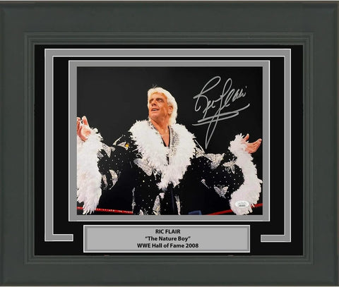 Framed Autographed/Signed Ric Flair Nature Boy 8x10 WWE Photo JSA COA