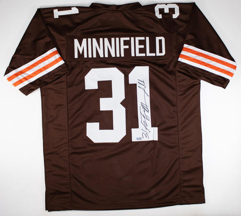 Frank Minnifield Signed Cleveland Browns Jersey (GTSM) 4xPro Bowl Defensive Back