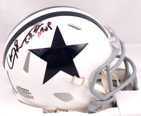 Larry Brown Autographed Dallas Cowboys 60-63 Mini Helmet W/ SB MVP- Prova *Black