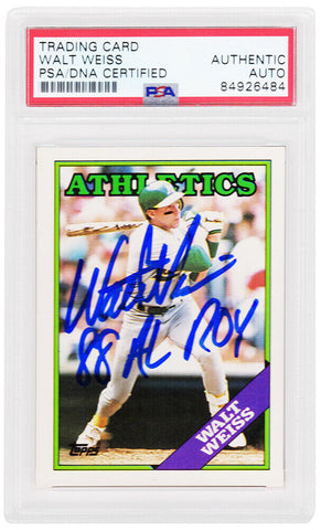 Walt Weiss Signed Signed 1988 Topps Traded Rookie Card #126T w/ROY (PSA Slabbed)