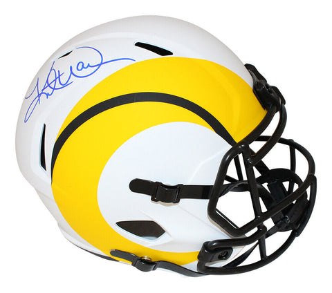 Kurt Warner Signed Los Angeles Rams Spd F/S Lunar Helmet BAS 40403