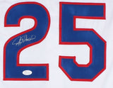Rafael Palmeiro Signed Cubs Jersey (JSA COA) 500 Home Run & 3000 Hit Club