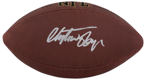 Christian Okoye Signed Wilson Super Grip Full Size NFL Football - (SCHWARTZ COA)