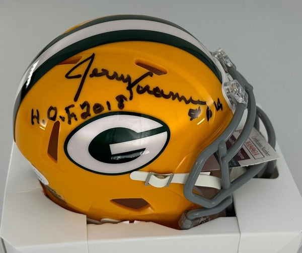 Packers JERRY KRAMER Signed Riddell Speed Mini Helmet AUTO w/ HOF 18 - JSA