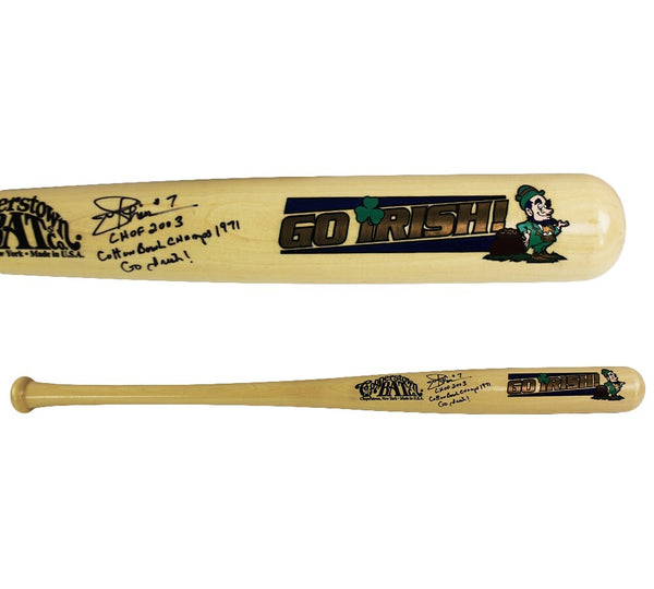 Rudy Ruettiger Signed Notre Dame Custom Cooperstown Go Irish Blonde Bat 3 Insc