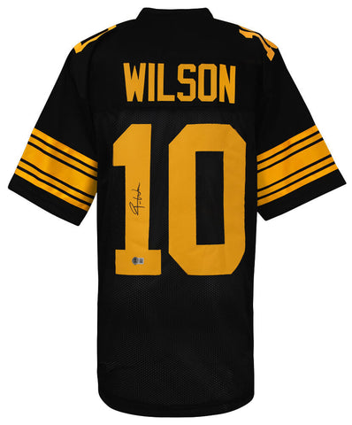 Roman Wilson (STEELERS) Signed Black Custom Football Jersey - (BECKETT COA)